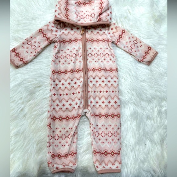 Carter’s 12m Aztec Zip Fleece Hooded Jumpsuit Baby Girl​ - Picture 2 of 6